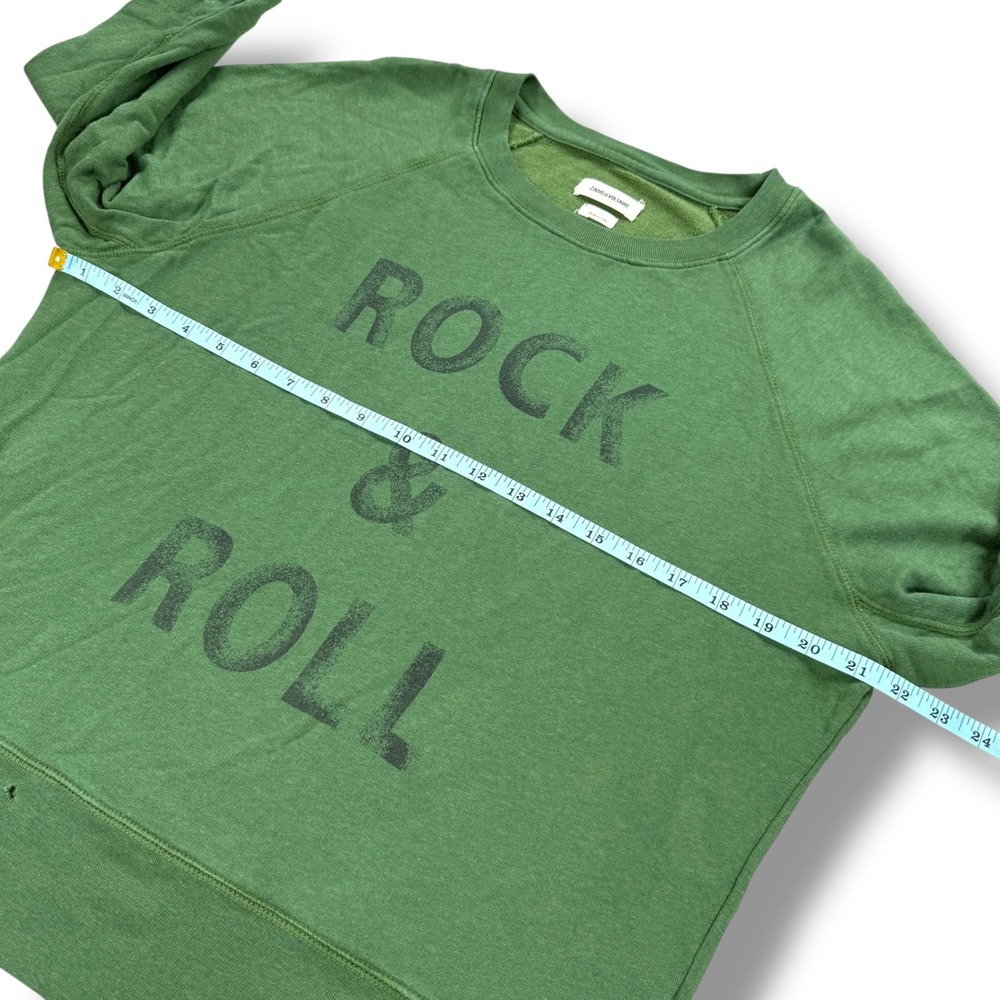 Zadig & Voltaire Rock & Roll Sweatshirt Womens Medium M Distressed Green - $197 - Picture 9 of 11
